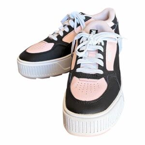 Puma Girls Karmen Rebelle Black Pink Platform Sneakers.